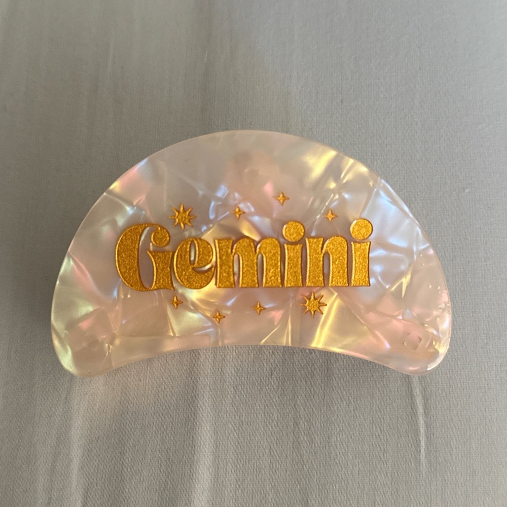 Gemini Hair Clip in Iridescent Pink and Gold